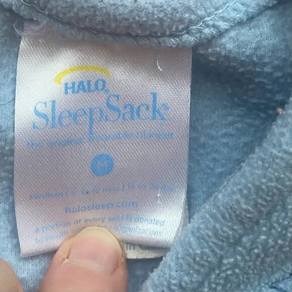 Halo Blue Fleece‎ Sleep Sack Size Medium (6-12months, 16-24lbs)  G9 - Picture 2 of 2